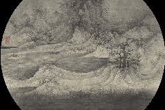 呉 一騏</br>《山水の三》 45Φ 水墨画