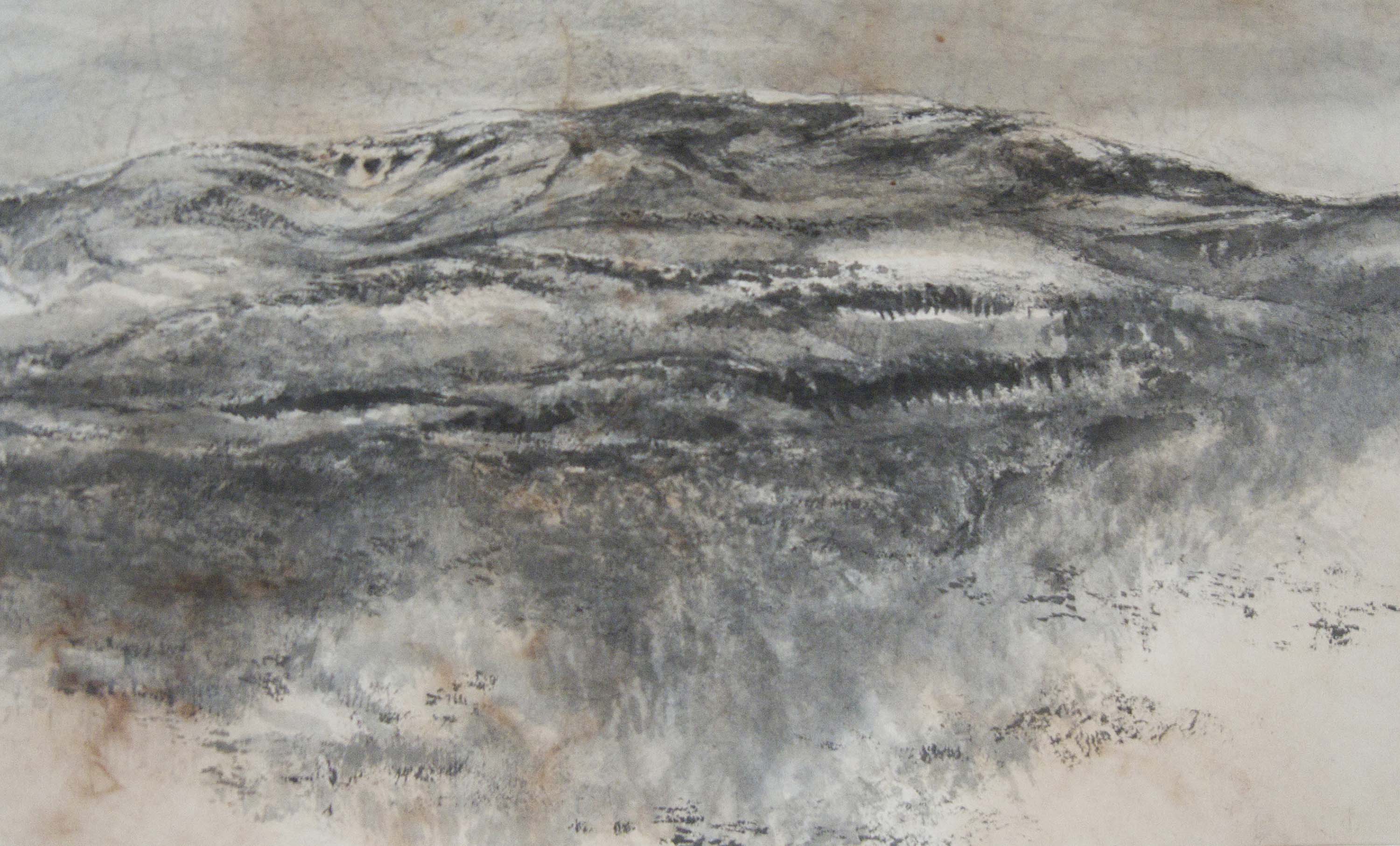 小松 謙一</br>《山ノ図》 27.5×45.5cm 水墨画