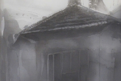 小松 謙一</br>《R街》 33.5×19.5cm 水墨画