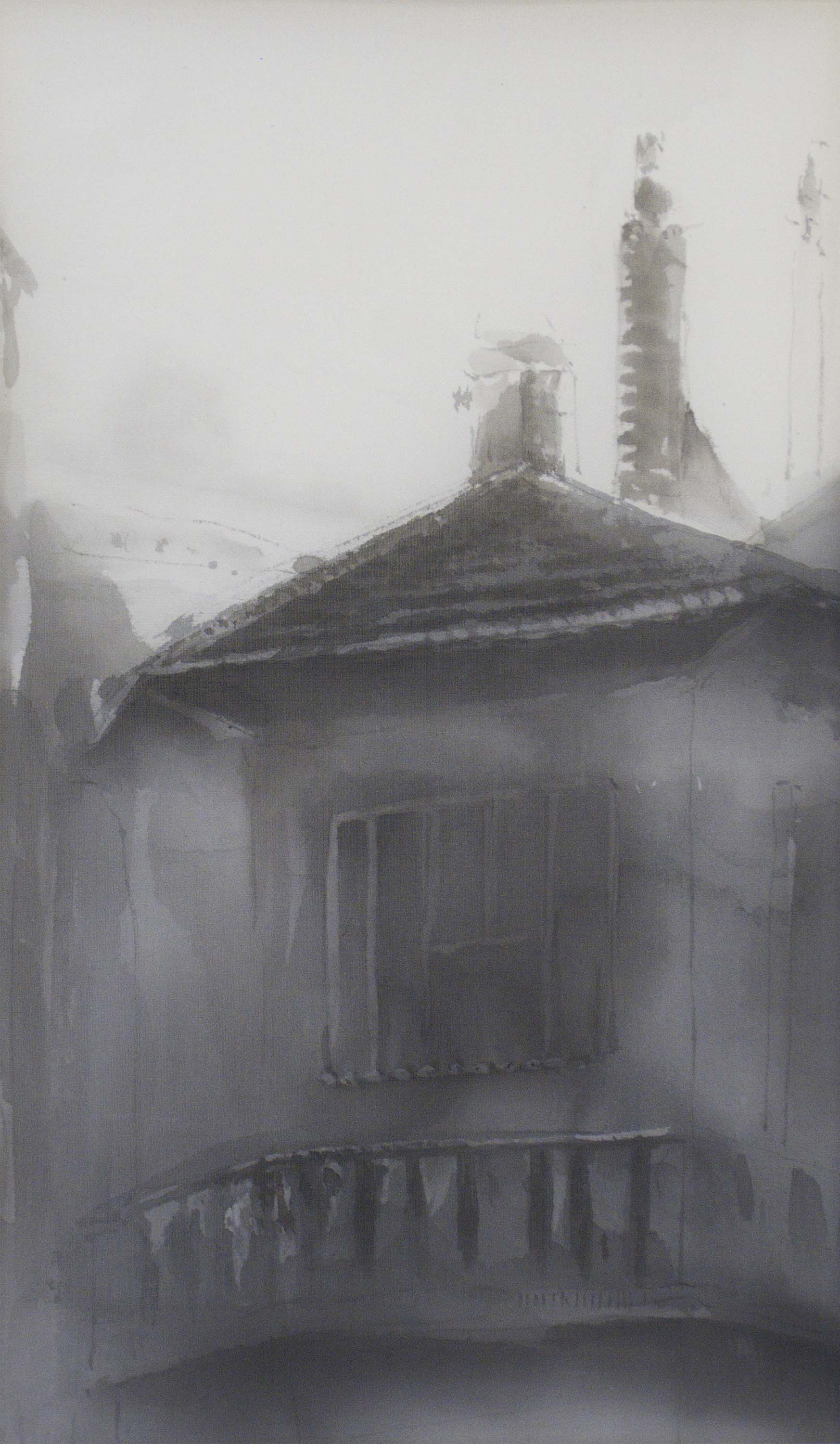 小松 謙一</br>《R街》 33.5×19.5cm 水墨画