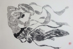大竹 卓</br>《敦煌飛天Ⅰ》 P8 水墨画