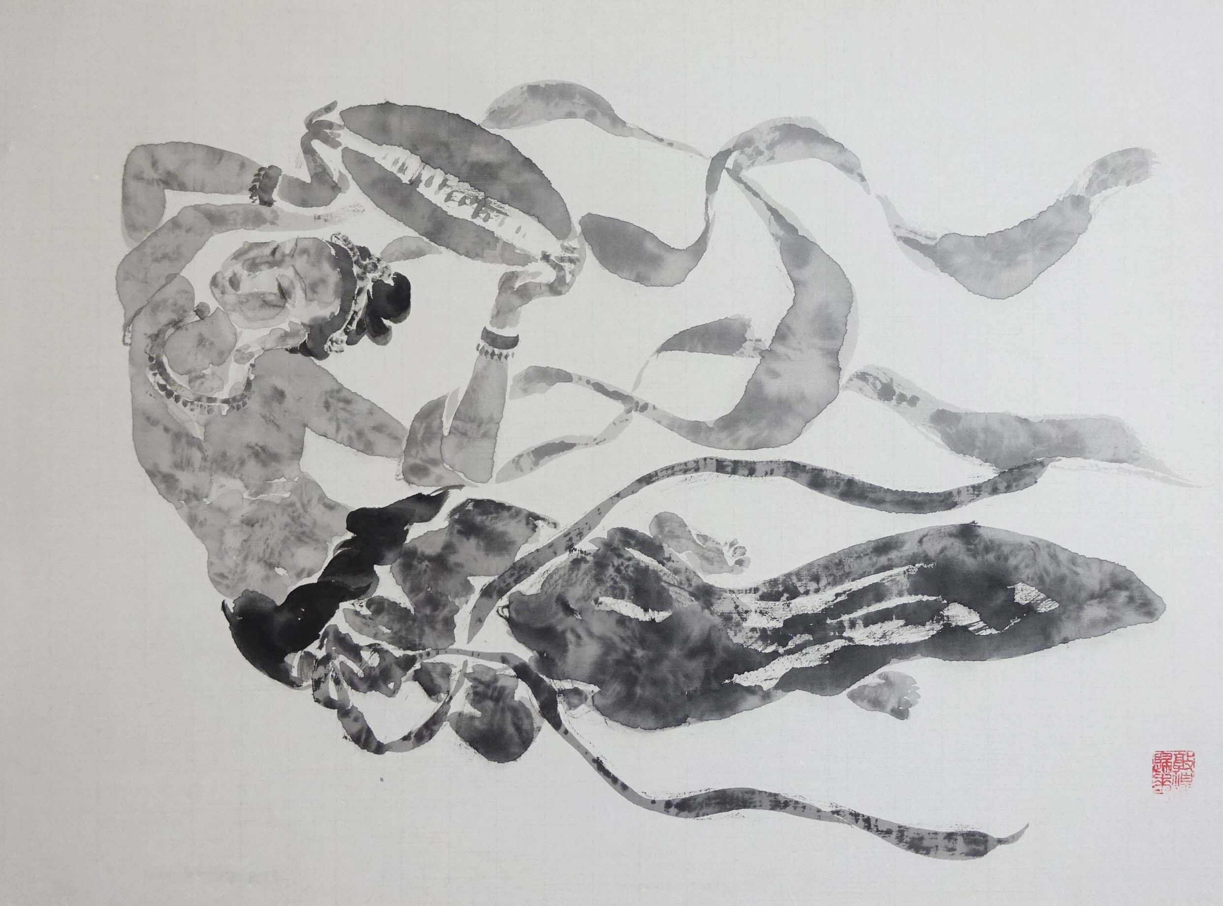大竹 卓</br>《敦煌飛天Ⅰ》 P8 水墨画