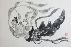 大竹 卓</br>《敦煌飛天Ⅱ》 P8 水墨画
